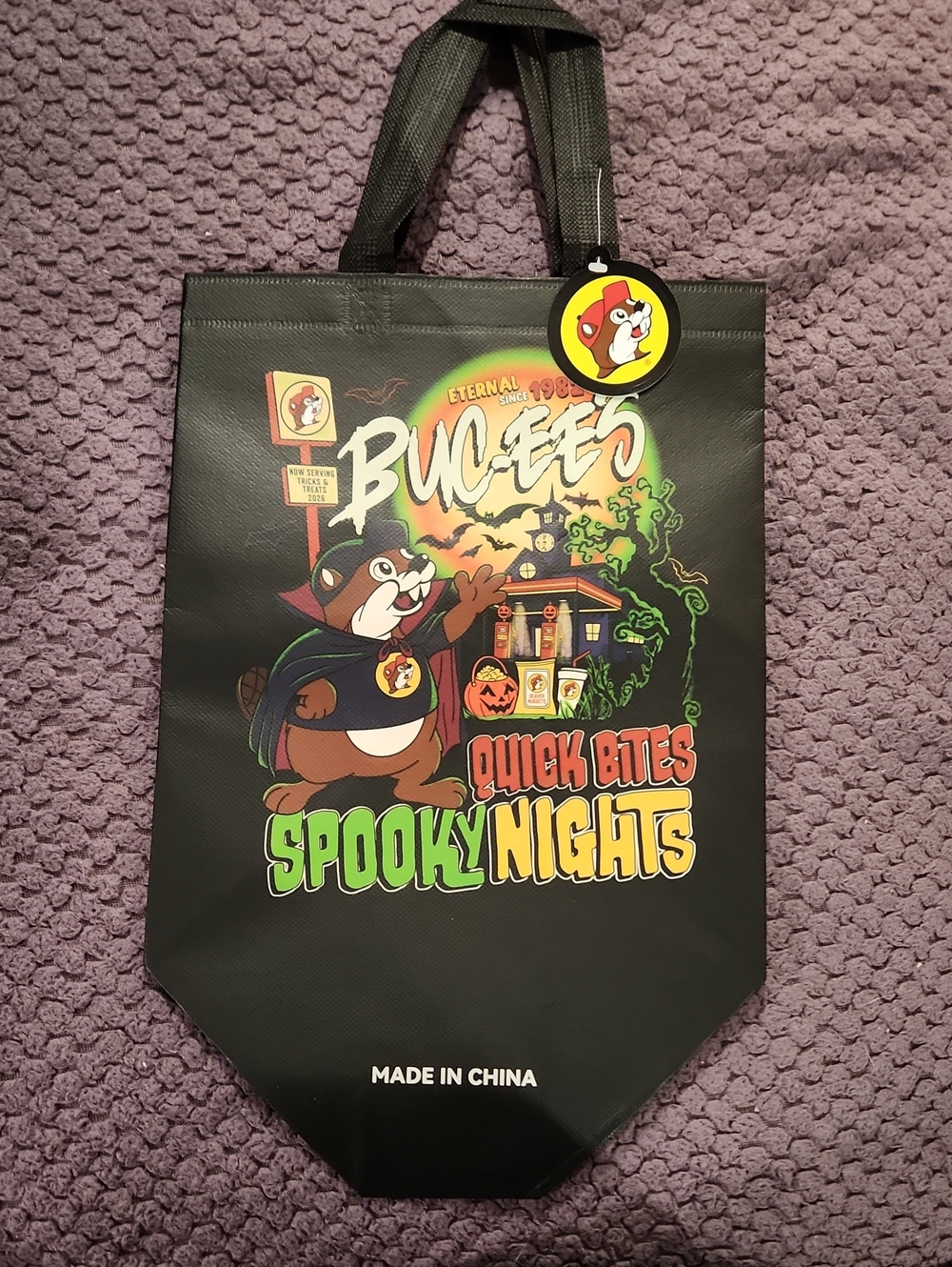 Buc-ee's Black 'Spooky Nights' Halloween Tote Bag